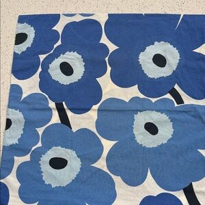 Marimekko Blue Floral Patterned Fabric Pillow Cover
